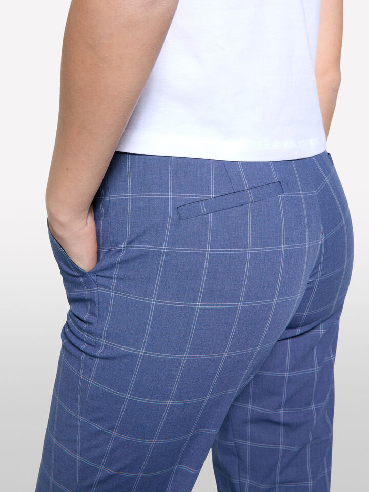 Pantaloni a quadri - pantaloni regular da donna - Blu | Sisley image number 5